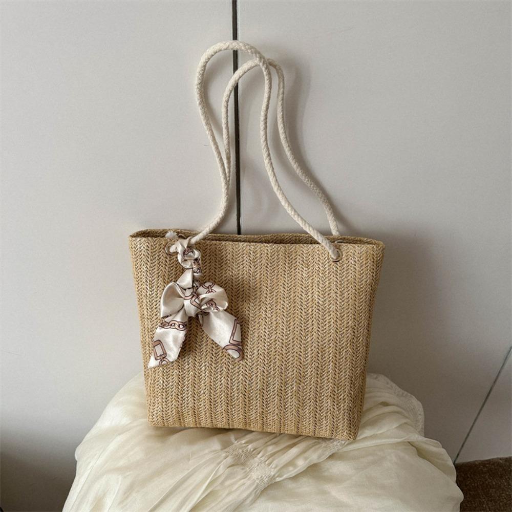 New Summer Straw Bag Shoulder Bag Women Large Capacity Commuting Bag Trendy Tote Bag