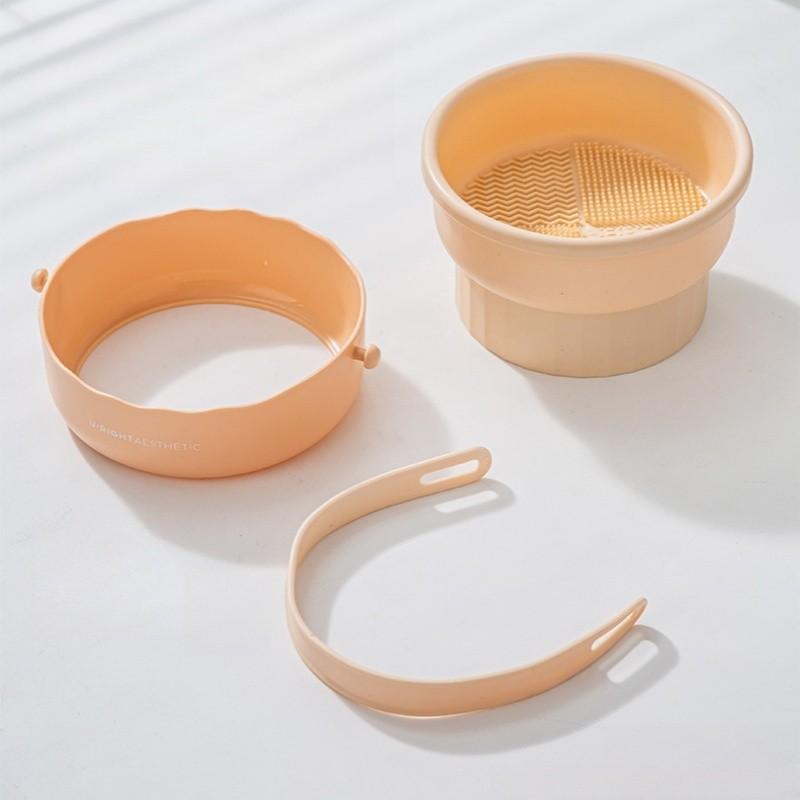 3 In 1 Makeup Brush Silicone Cleaning Bowl Cleaning Makeup Brush Beauty Egg Makeup Tool Scrubbing Board Hanging On The Drying Box