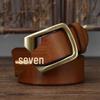 Men's Retro Ame Kaji Genuine Leather Belt - Copper Buckle, Versatile Casual Style.