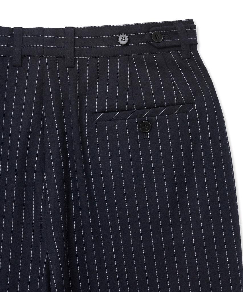 NOIRER Classic Wide Straight Slacks (Stripe Navy)