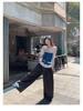 Women's Spring Floral Sheer Slim Long Sleeve T-shirt
