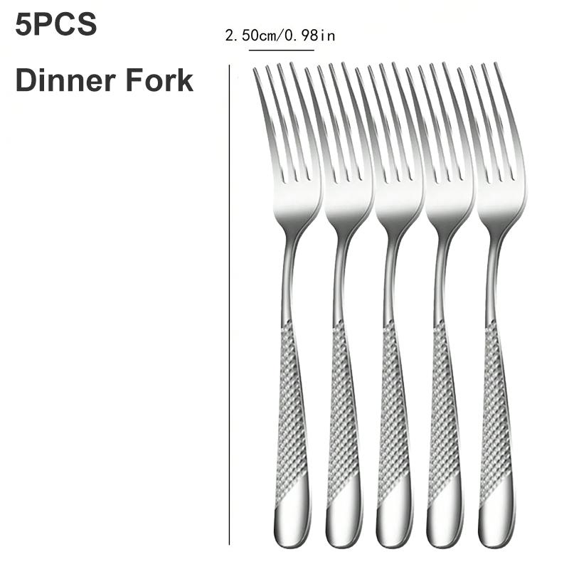5/25pc Stainless Steel Tableware Star Diamond Shaped Tableware Set Knife Fork and Spoon Dessert Dinnerware Wedding Favour