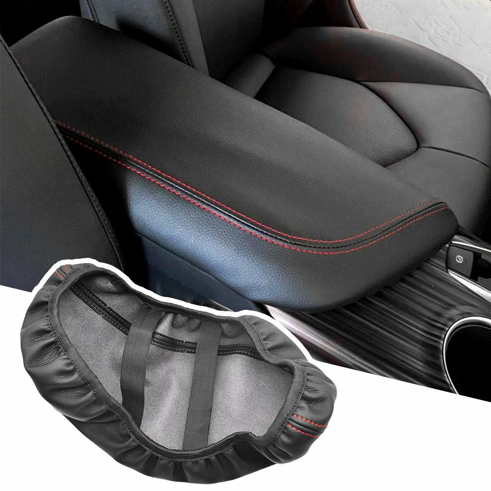 For Toyota Camry 2018 2019 2020 Car Armrest Box PU Black Leather Center Console Armrest Protector Cover Pad Interior Accessories