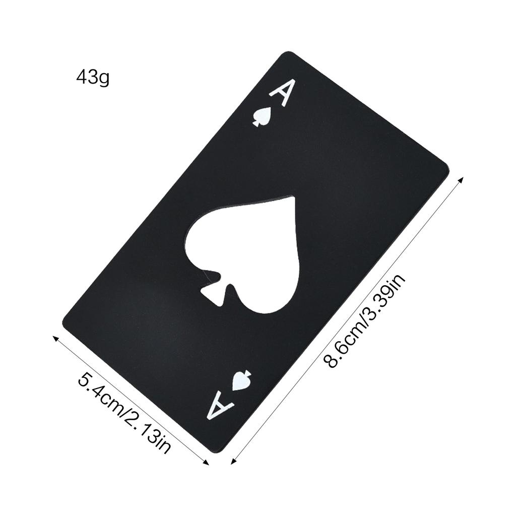 Stainless Steel Bottle Opener Spade A Shape Poker Design for Home Party Decoration