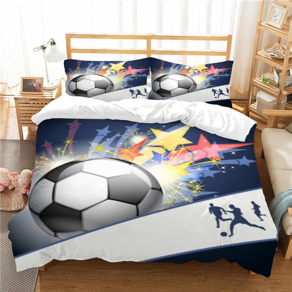 Conjuntos de capa de edredom esportivos queen size cama futebol adolescente crianças têxteis para casa de luxo capa de cama de alta qualidade