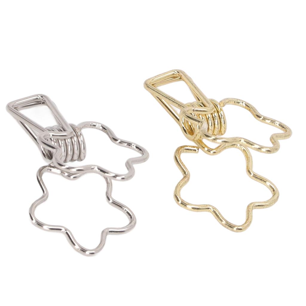 100pcs Binder Clips Gold Silver Flower Shape Metal Hollowed Long Tail Clips Paper Clamps for Office Document