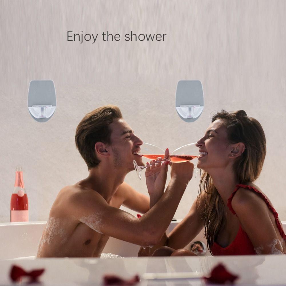 Bath Shower Drink Portable Suction Stand Wall Bracket Red Wine Glass Holder Beer Rack