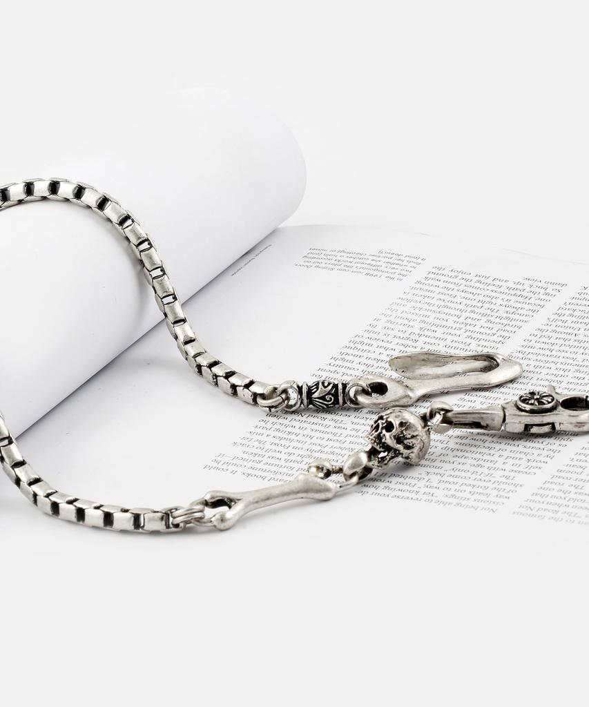 SHOVEOFF Svc-534 Handmade Skull Antique Silver Pants Chain