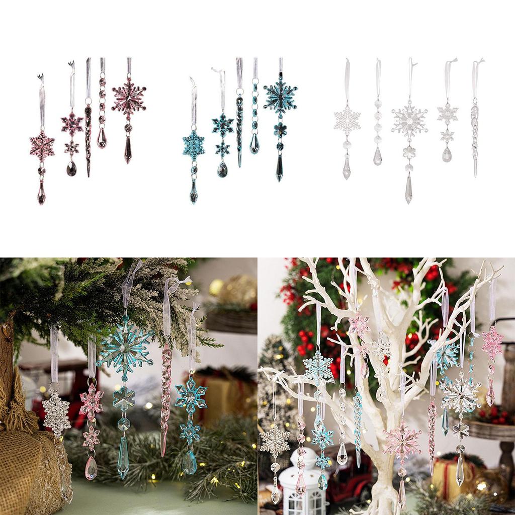 5 Pieces Acrylic Icicles for Christmas Tree Decoration