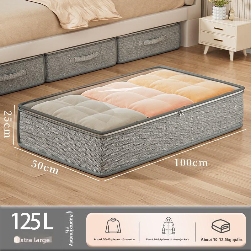 Bed Under Clothes Storage Bin With Lid Foldable Nonwoven Fabric For Bedroom Organization
