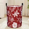 1pc of a Collapsible Laundry Hamper Designed for Christmas, Featuring Handles for Easy Transport. This Round Storage Basket Is Perfect for Dirty Cloth