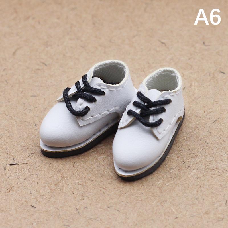 Ob11 Dod 1/12 Bjd Doll Shoes Casual Hand-Made Faux Pu Leather Doll Shoes