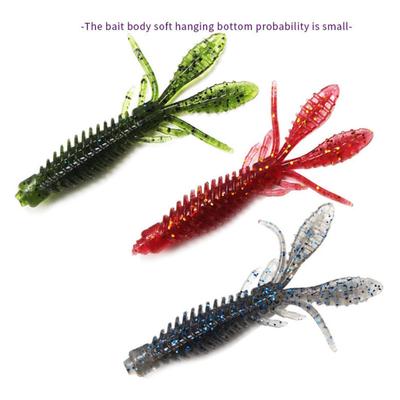 10pcs Fishing Lures 1.8g 6.5cm Salty Fishy Fishing Lure Shrimp Type Soft Worm Bionic Bait For Sea