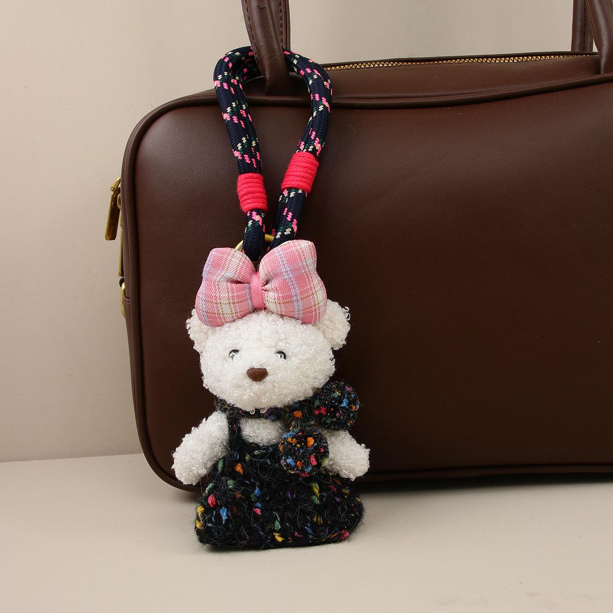 Korea Dongdaemun cute plush teddy bear pendant cartoon doll car pendant keychain bag pendant