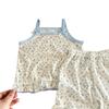Summer Girls Floral Camisole Dress Set Thin Cartoon Sleeveless Princess Two Piece Outfit