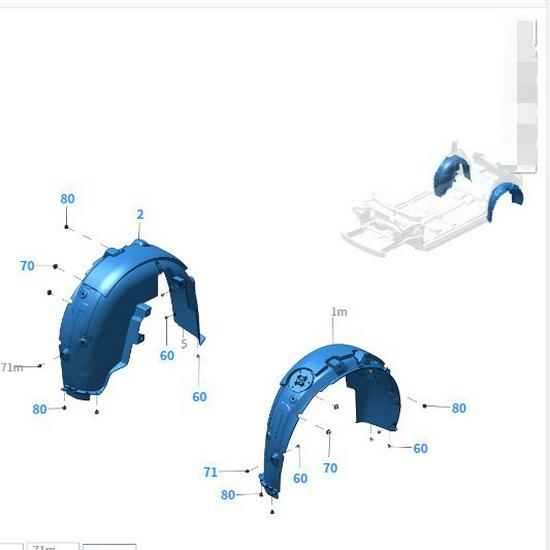 8892904760/8892905031 Rear Wheel Arch Fender for Zeekr BX1E X
