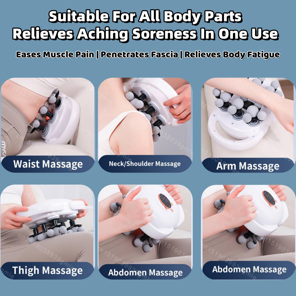 22-Kopf-Faszienpistole mit Hochfrequenz-Vibrationsfunktion – Körpermassagegerät für Rücken, Taille, Nacken und Schultern