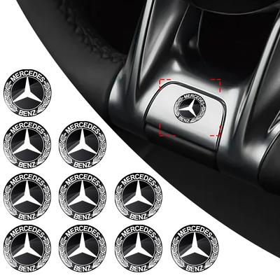 14mm Auto Schlüssel Emblem Aufkleber Auto Kontrollschlüssel Logo Zubehör Für AMG C500 C200 C300 A B C E GLA CLA GLK GL ML GLE W205 W203 W212 W213