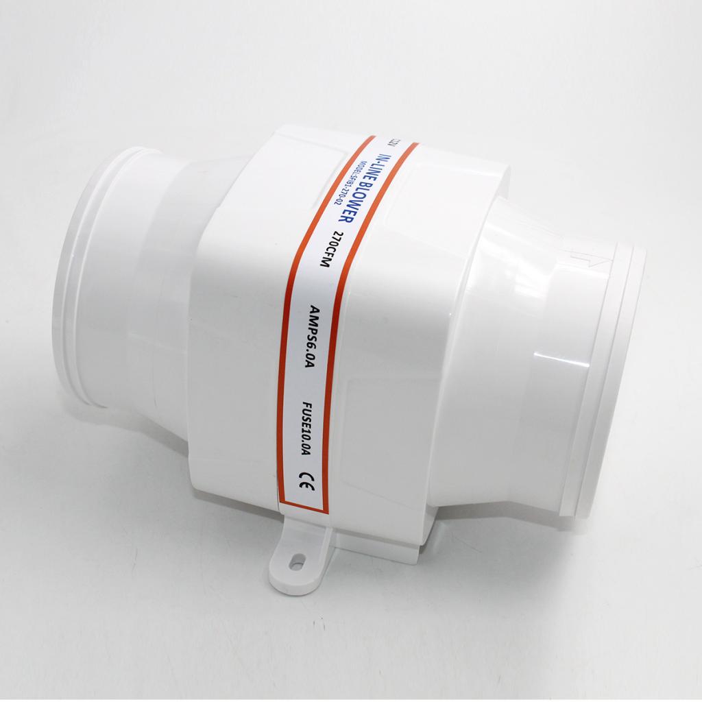 High Flow 270 CFM Bilge Inline Air Blower Moisture Resistant Ventilation Fan for Boat Engine Compartment 12V