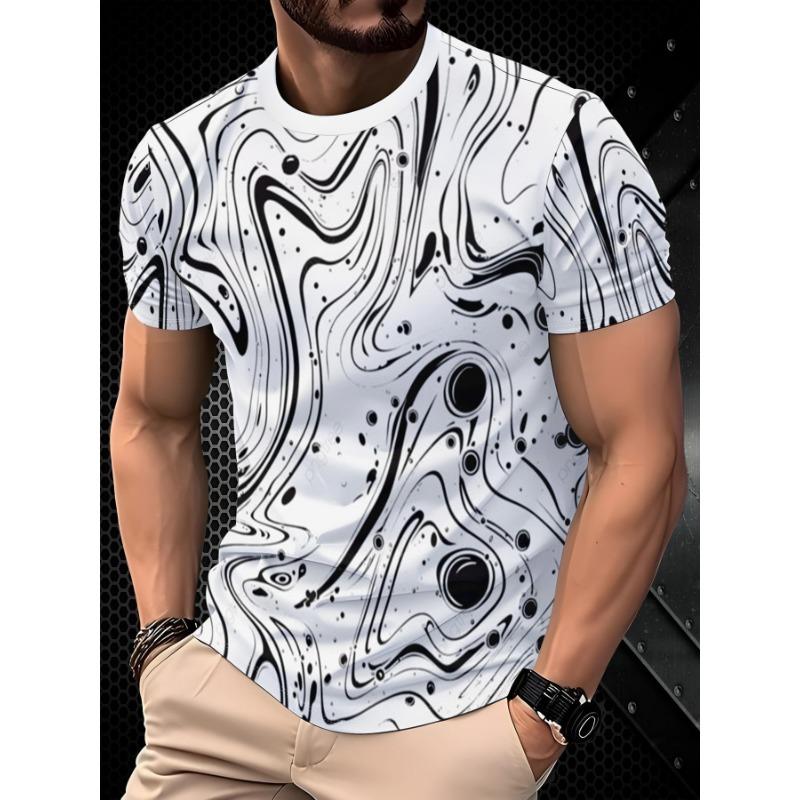 Original New Style 3D Men s Casual Fashion Printed Pattern Stereoscopic Short-Sleeve T-Shirt S