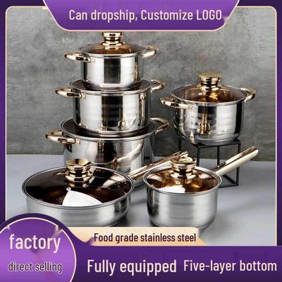 Stainless Steel Cookware Set: Thickened Pots and Soup Kitchenware