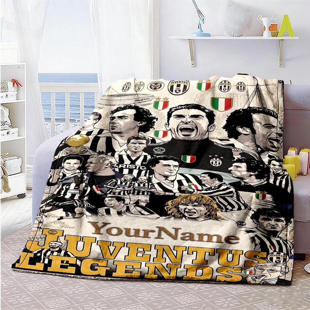 Juventus Customize Text Blanket Throw Personalized Blanket Soft Warm Cozy Great for Seaside Bedding Office Picnics for All Occasions