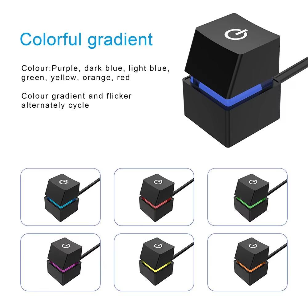 RGB LED Strip with Power Switch Cable PC Extension On/Off Square Button for Gaming Desktop Computer Home Office Setup
