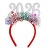 2026 Shiny New Year Hairband Glitter-Coated Headband Sparkling Numbers Design Hair Hoop Festive Hair Accessory