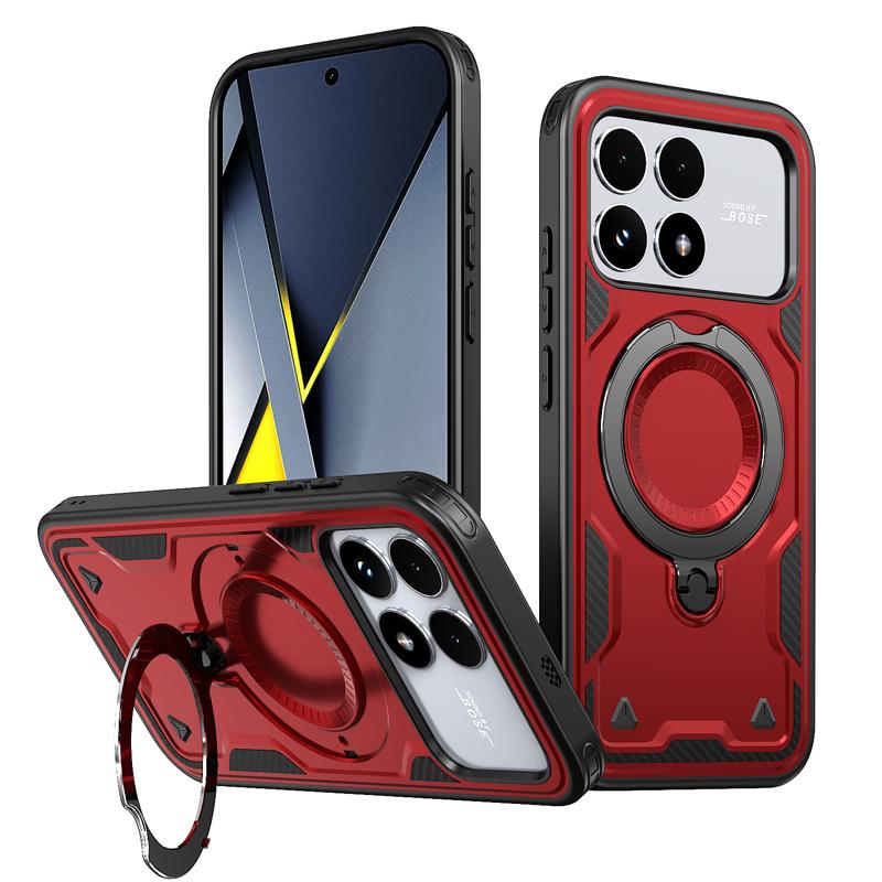 

For Xiaomi POCO F8 Ultra F8 Pro Case Military Drop-proof Hard PC+TPU 360° Adjustable Ring Back Stand Cover for Poco F 8 Pro Poco F8 ultra