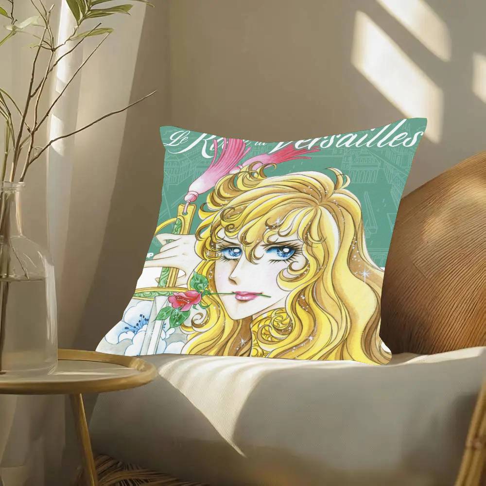 The Rose Of V-Versailles Anime Pillow Case Fashion Square Pillowcase Bedroom Sofa Room Ins Decoration Leisure