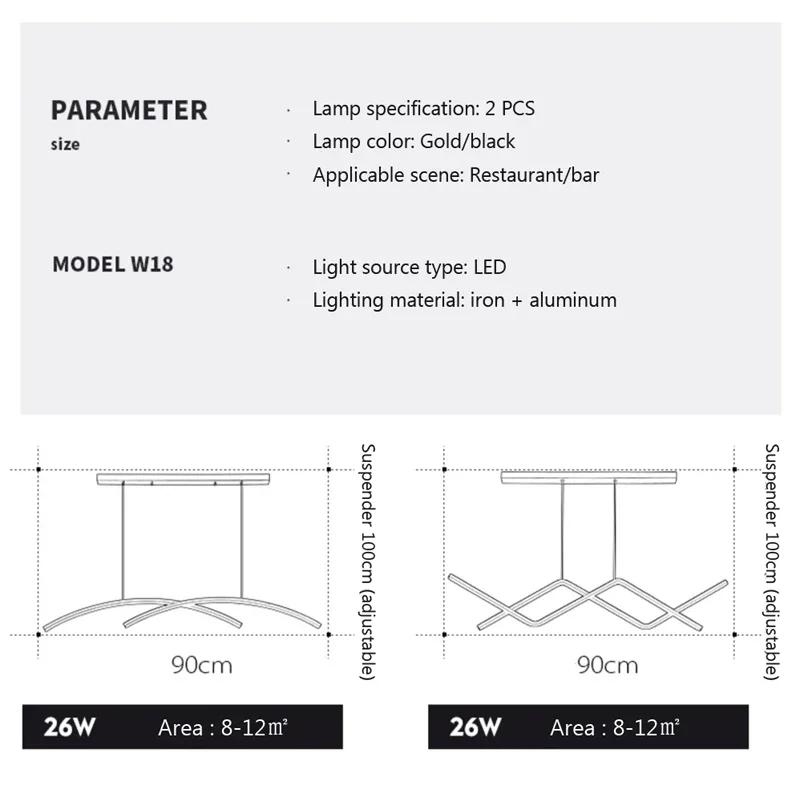 Modern LED Pendant Light For Living Room Kitchen Bar Restaurant Hanging Lamps Minimalist Long Chandelier Decor Lighting Fixtures