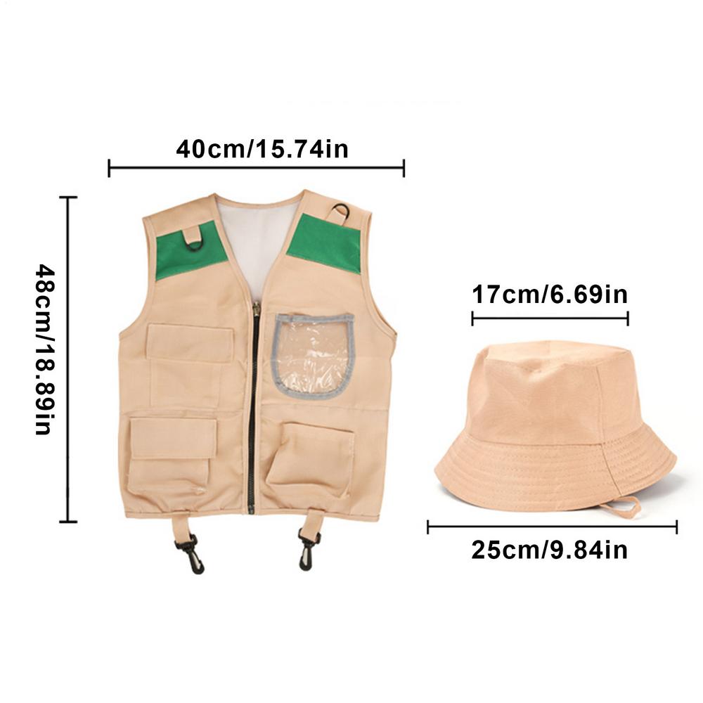 

Costume explorer kids kit Kids Explorer Adventures Suit Including Vest and Hat Dress Up Children Gift for Outdoor Adventures Set 40x48cm