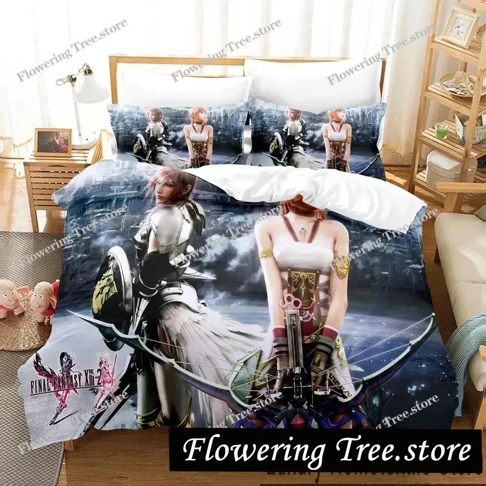 3D Print Anime Game FINAL FANTASY XIII-2 Bedding Set Boys Girls Twin Queen King Size Duvet Cover Pillowcase Bed boys Adult029963