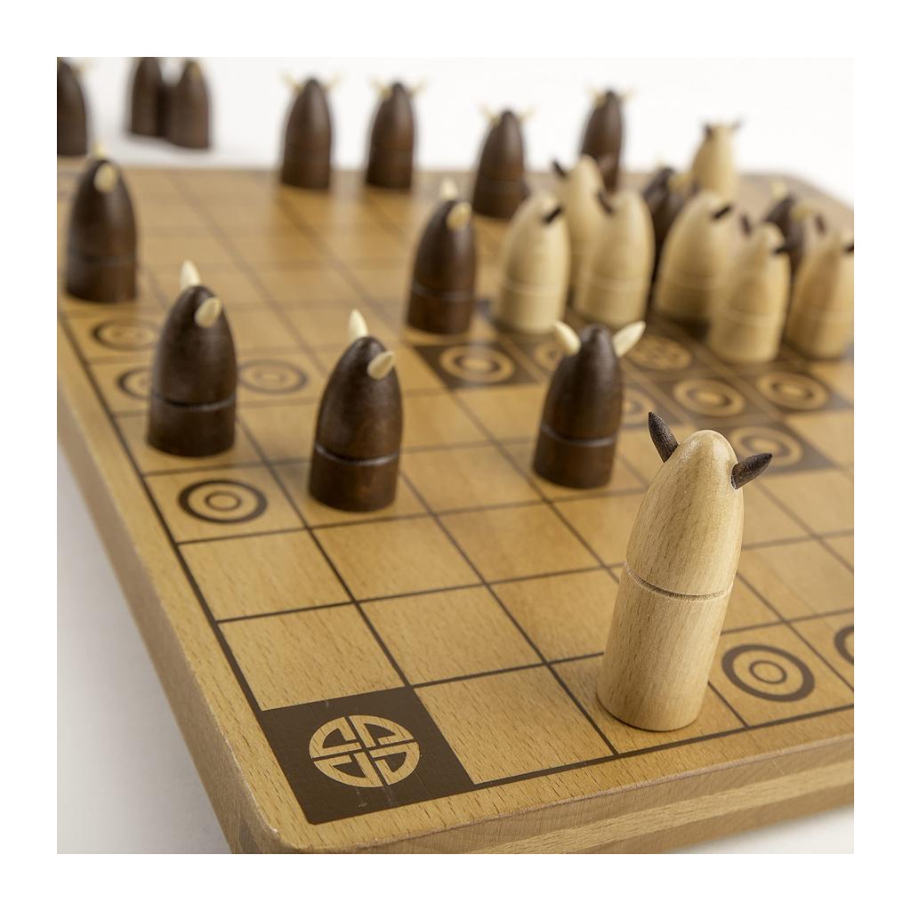 Hnefatafl 2 Player Strategy Game with Wooden Game Board for Kids and Adults