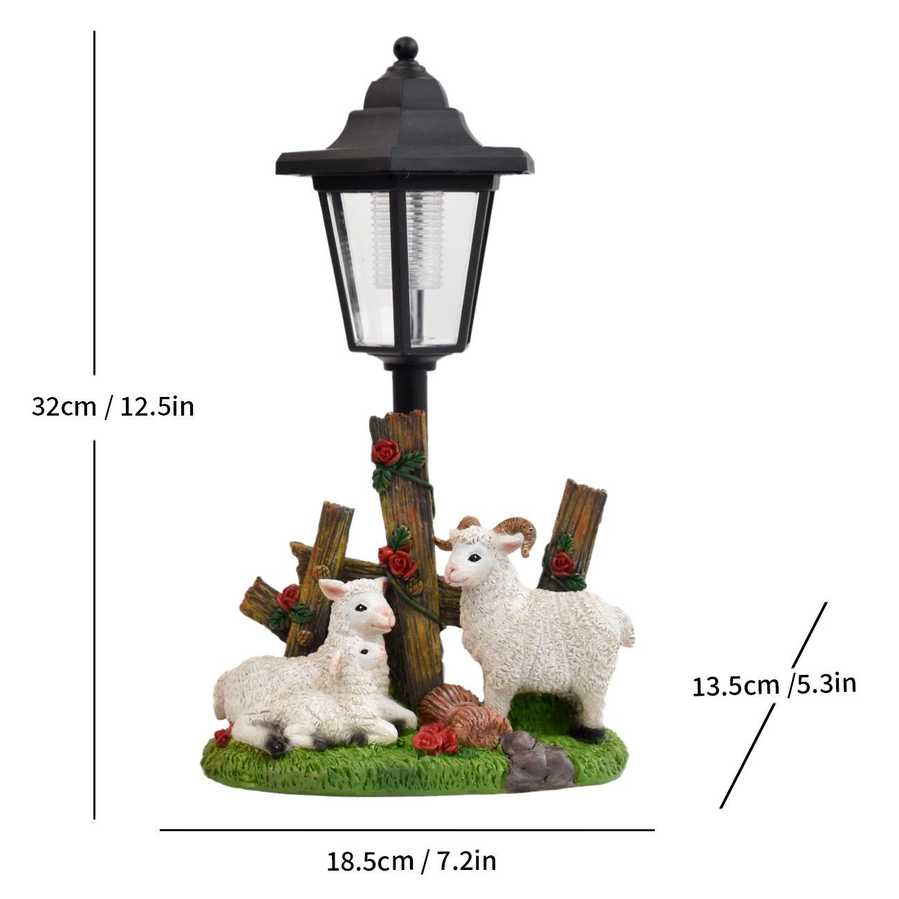 

JYL TS/117,Outdoor Simulation Sheep Cow Solar Statue Light Resin Animal Sculpture Night Lamp for Garden One Size може зелене забарвлення