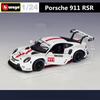 AKEZM1 Bburago 1:24 Porsche 911 RSR Alloy Racing Car Model Diecast Metal Toy Sports Car Model High Simulation Collection Childrens Gift