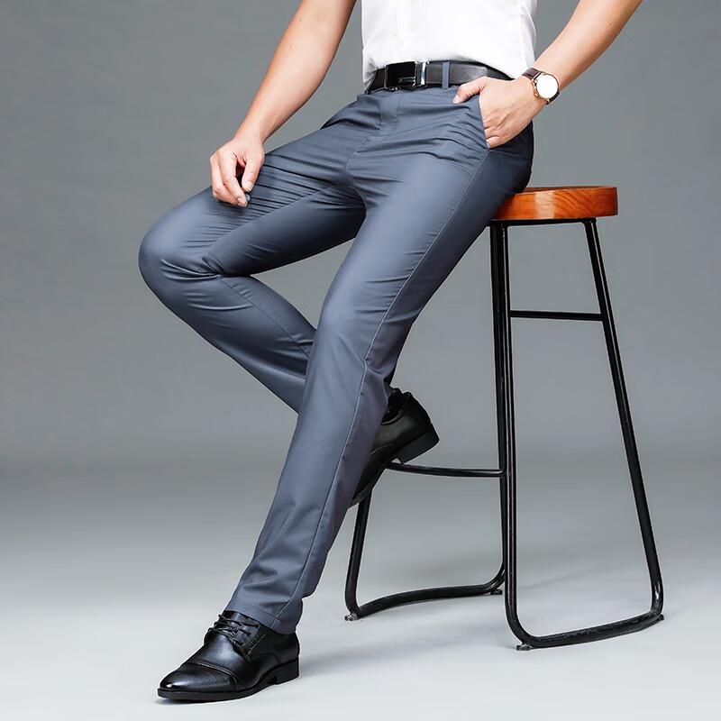 Yiliteng Men's 2024 Summer Lightweight Casual Business Pants