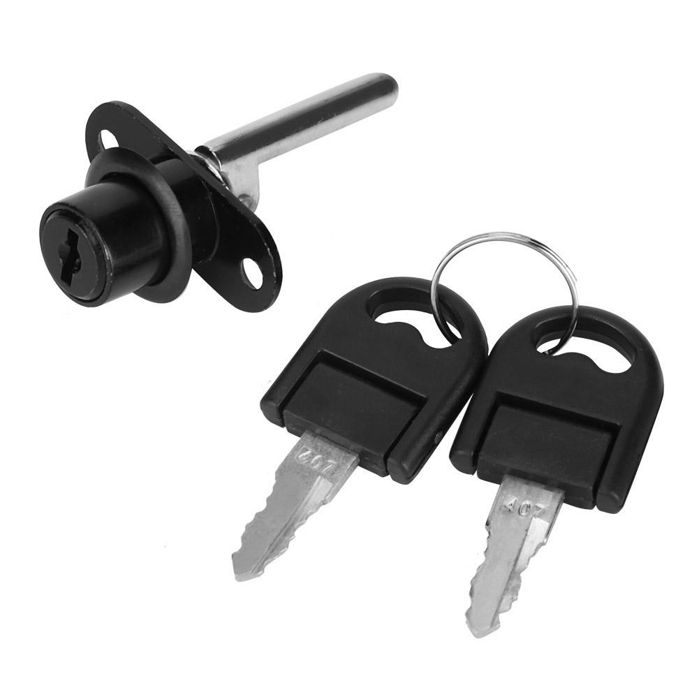 

2Pcs Furniture Drawer Wardrobe File Cabinet Lock with Keys Office Security (19mm Head Black)