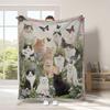 Vintage Pet Cat Digital-printed Polyester Bedroom Velvet Flannel Soft Sofa Cover Blanket Fleece Soft Cover Blankets for Beds