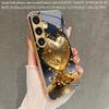 Gold Heart Floral Pattern 2D Phone Case for Samsung S26 S25 S24 S23 S22 S21 S20 A56 A36 A16 - Golden Glass Protective Cover