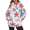 Women's Fashion Long Sleeve Hooded Christmas Printed Top Sweatshirt