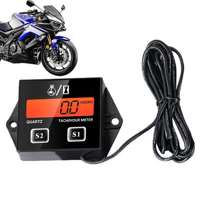 Small LCD Digital Engine Tachometer Tach Hour Meter Tachometer Gauge Real-Time RPM Display For Motorcycle Bikes Car Boat