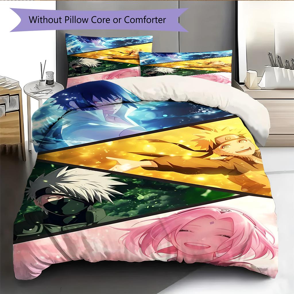 Cartoon Pattern Bedding Quilt Set Quilt Cover Pillowcase Home Decoration Birthday Gift (1 * Duvet Cover + 2 * Pillowcase, Without Core)