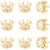 NBEADS 10 Stück Zirkonia Pavé Königskrone Perlen, 11x7mm Goldfarbe Armband Abstandshalter Charms Große Loch Lose Perlen für Armband Halskette DIY