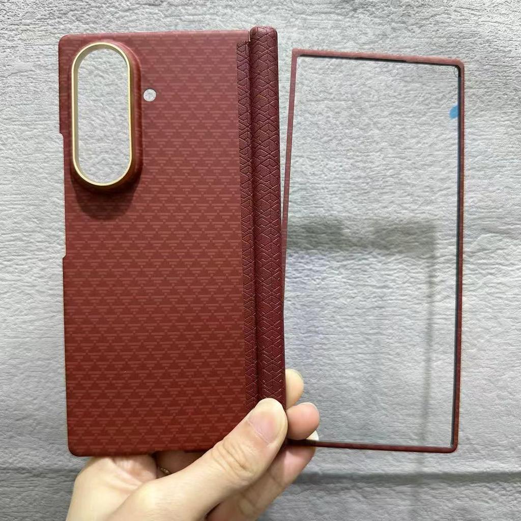 Funda Magnética Ultra Fina de Fibra de Carbono para Samsung Z Fold7, Protección Nano PC de Eje Medio