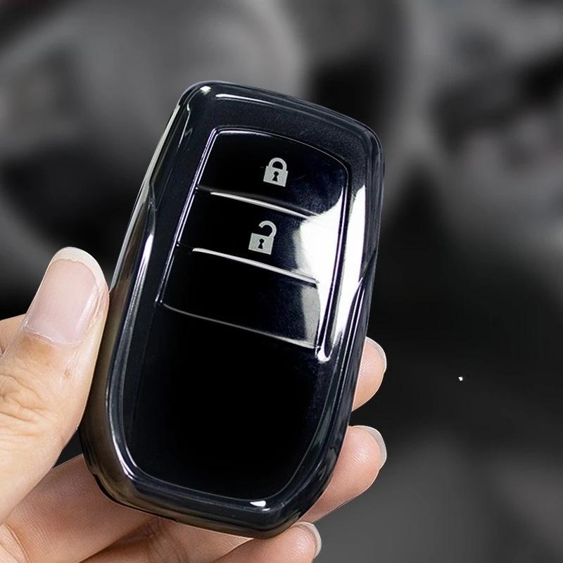 TPU Car Key Case for Toyota Land Cruiser Prado Crown TLK Yaris Cross Hilux Innova Rav4 Fortuner Camry Prius Corolla Avalon CHR