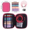 10 Paar Verwisselbare ABS Rondbreinaalden Set met Lederen Etui voor Beginner Breien Weven 3,75-10mm