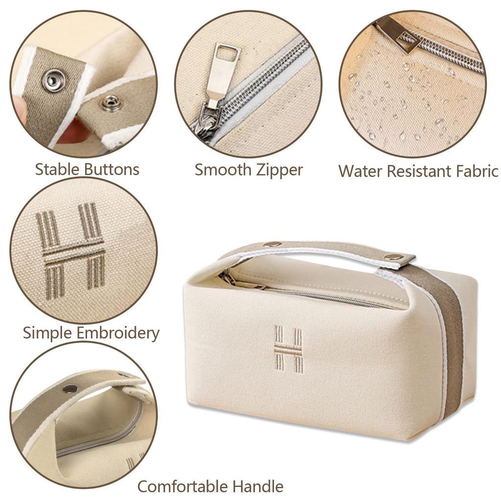 Lizbin Makeup Travel Toiletry Small Cosmetic Portable Travel Makeup Bag with Fashion Canvas Makeup Organizer Unisex Bag, Bag, Bag, Handle, Bag,