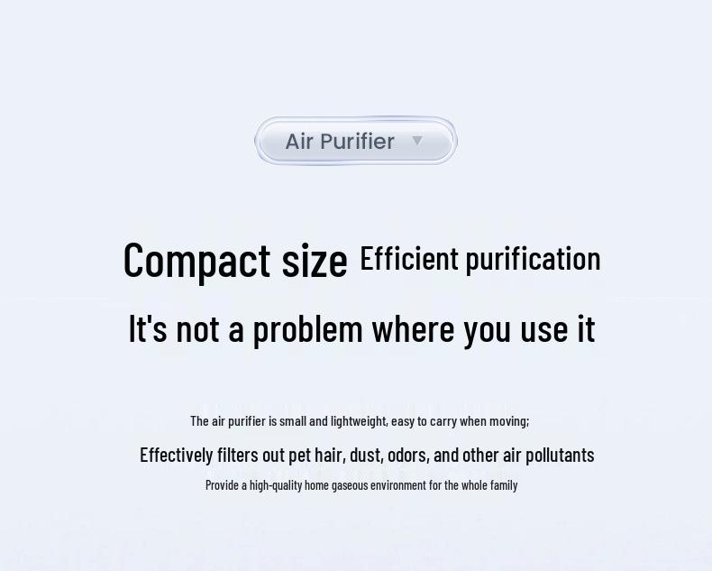 Household Air Purifier: Small, Effective Odor, Smoke & Formaldehyde Removal for Bedroom & Office Desktops