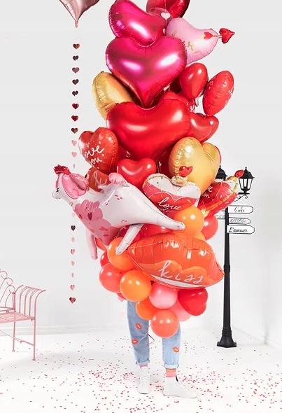 Pastell Herzballons Rot 18 Zoll 10 Stück
